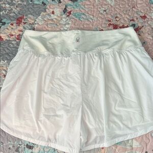 Spyder White Women's Athletic shorts with Logo Waistband
